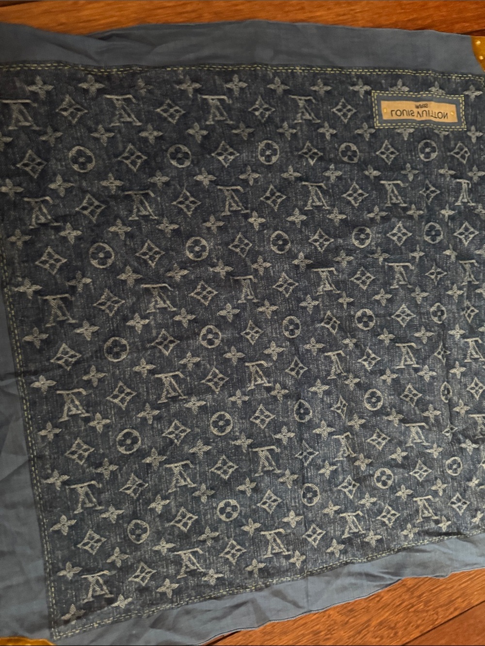 Louis Vuitton Indigo Denim Monogram Square Scarf